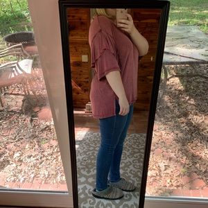 Soft ruffle sleeve tee